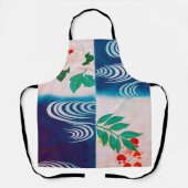 Blume und fließendes Wasser, japanisches Design Schürze (Vorderseite)
