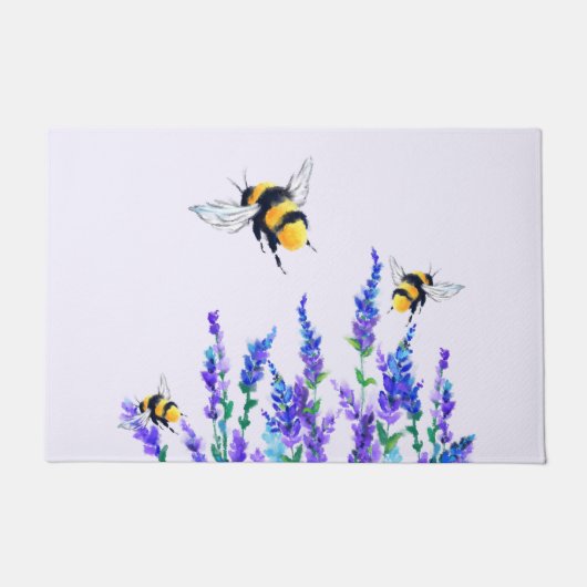 Blume und Flying Bees Doormat Spring Fußmatte (Vorderseite)