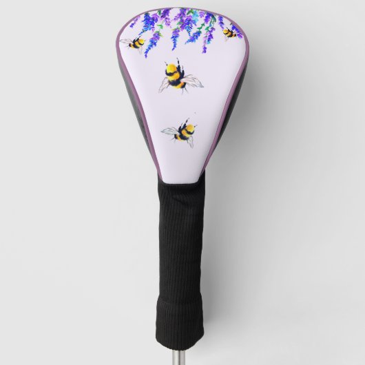 Blume und Flying Bees Golf Head Cover Golf Headcover (Vorderseite)