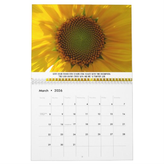 Blume und Förderung von Bibelversen Kalender (Mär 2026)