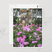 Blume und französische Poster Postkarte (Vorne/Hinten)