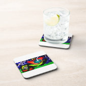 Blume und Frosch im Frühjahr Getränkeuntersetzer (Rechte Seite)