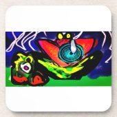 Blume und Frosch im Frühjahr Getränkeuntersetzer (Vorderseite)