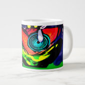 Blume und Frosch im Frühjahr Jumbo-Tasse (Vorderseite Rechts)