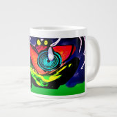 Blume und Frosch im Frühjahr Jumbo-Tasse (Vorderseite Rechts)