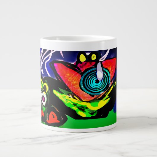 Blume und Frosch im Frühjahr Jumbo-Tasse (Vorderseite)