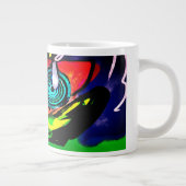 Blume und Frosch im Frühjahr Jumbo-Tasse (Rechts)