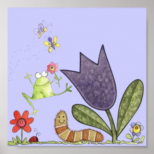 Blume und Frosch Poster (Vorne)