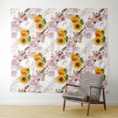 Blume und Früchte von Aprikosen. Wandteppich (Beispiel (Horizontal))