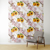 Blume und Früchte von Aprikosen. Wandteppich (Beispiel)