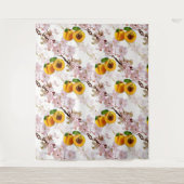 Blume und Früchte von Aprikosen. Wandteppich (Vorderseite)