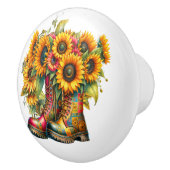 Blume und Gartenstiefel Keramikknauf (Rechts)