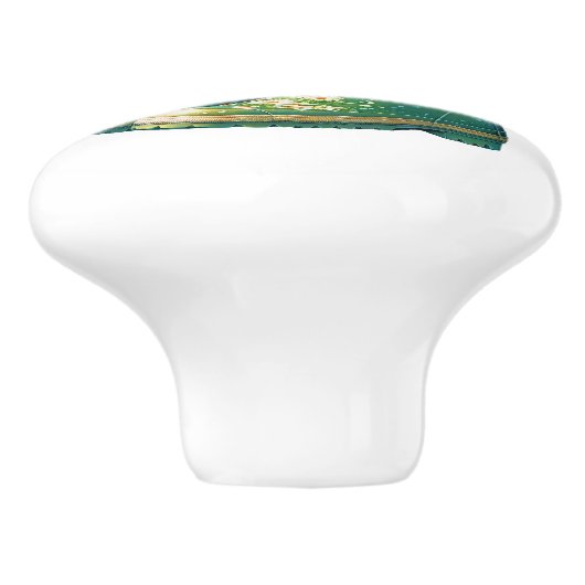 Blume und Gartenstiefel Keramikknauf (Seitenansicht)