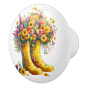 Blume und Gartenstiefel Keramikknauf (Rechts)