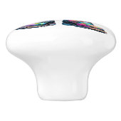 Blume und Gartenstiefel Keramikknauf (Seitenansicht)