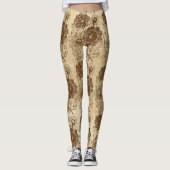 Blume und Geflügel Vintag Leggings (Vorderseite)