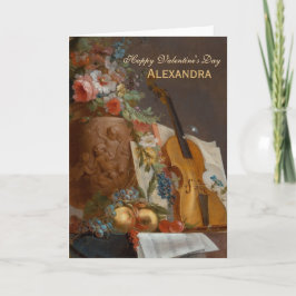 Blume und Geige CC0642 Valentine Grußkarte Feiertagskarte