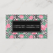 Blume und geometrischer Musterstil Terminkarte (Rückseite)