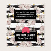 Blume und Glitzer Schmetterlinge Visitenkarten (Außenseite Aufgefaltet)