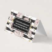 Blume und Glitzer Schmetterlinge Visitenkarten (Rückseite)