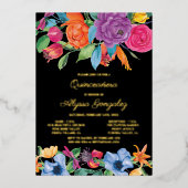 Blume und Gold der Blumenzwiebeln Folieneinladung (Vorderseite)