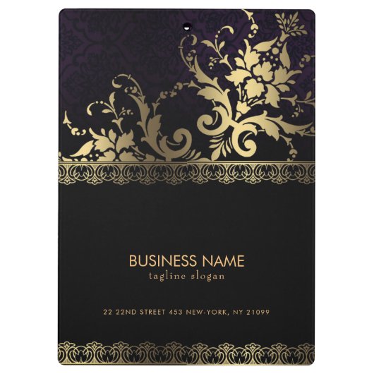 Blume und Gold Klemmbrett (Rückseite)