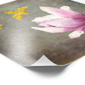 Blume und Goldbienen Fotodruck (Ecke)