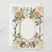 Blume und Goldrahmen Einladung (Vorderseite)