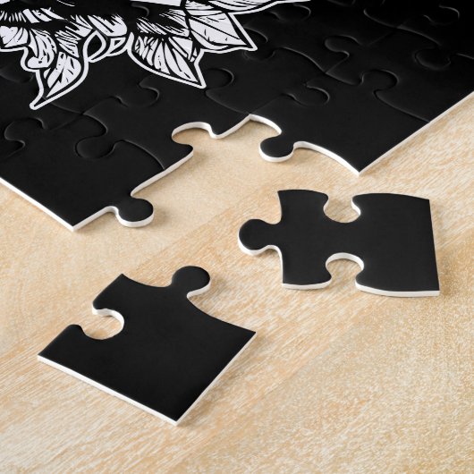 Blume und Gothic Cat Puzzle (Seite)