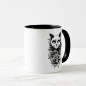 Blume und Gothic Cat Tasse (VorderseiteRechts)