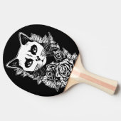 Blume und Gothic Cat Tischtennis Schläger (Seitenansicht)