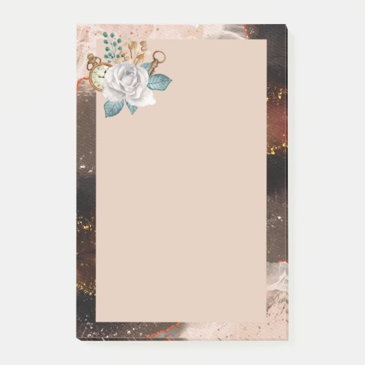 Blume und Granit Post-it Klebezettel (Vorderseite)