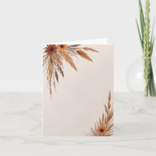 Blume und Gräser unbedruckt Einladung (Vorderseite)