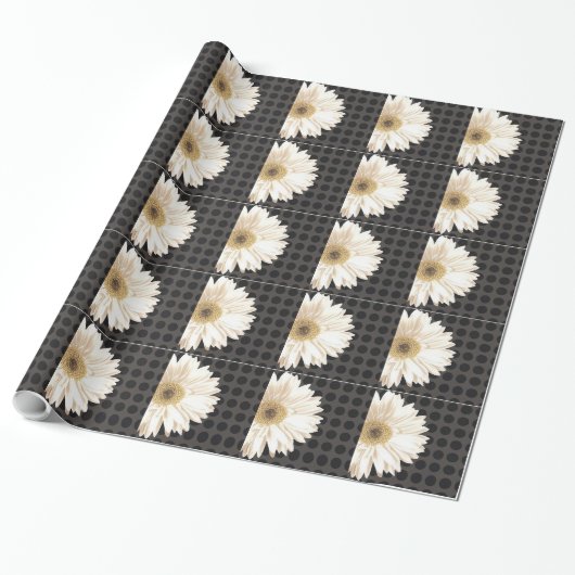 Blume und Grid-Design Geschenkpapier (Ungerollt)
