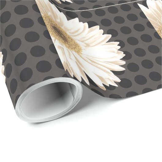 Blume und Grid-Design Geschenkpapier (Rolleneckpunkt)