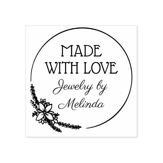 Blume und Grünpflanzen aus Liebe Gummistempel (Prägung)