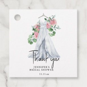 Blume und Grünpflanzen - vielen Dank Brautparty Geschenkanhänger