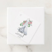 Blume und Grünpflanzen - vielen Dank Brautparty Geschenkanhänger (Beispiel)