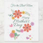 Blume und Herz der Mütter Weinetikett (Einzelnes Label)