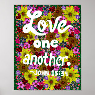 Blume und Herz Doodle Typografy Bible Verse Poster