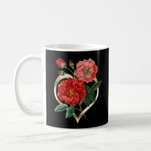 Blume und Herz Kaffeetasse (Links)
