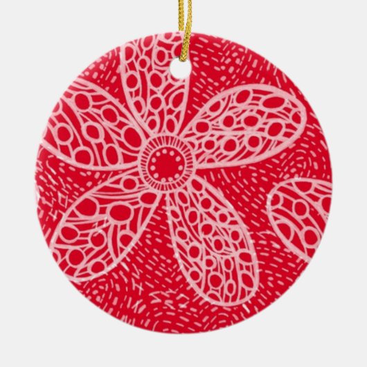 Blume und Herz Keramikornament (Vorne)