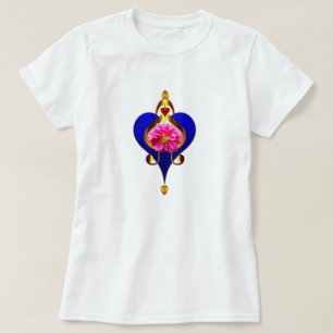Blume- und Herzdesign T-Shirt