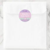 Blume und Herzen "It's a Girl" Ankündigung Runder Aufkleber (Tasche)