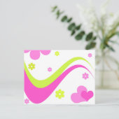 Blume und Herzen - Postkarte (Stehend Vorderseite)