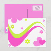 Blume und Herzen - Postkarte (Vorne/Hinten)