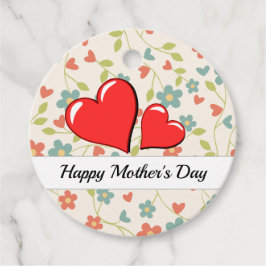 Blume und Herzen zum Muttertag Geschenkanhänger