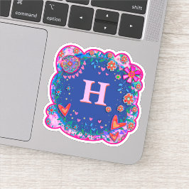 Blume und Herzens Boho Trendy Initiativ Inspirivit Aufkleber