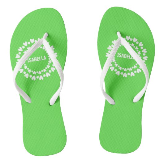 Blume und Herzname Badesandalen (Fußbett)