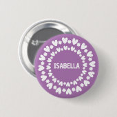 Blume und Herzname Button (Vorne & Hinten)